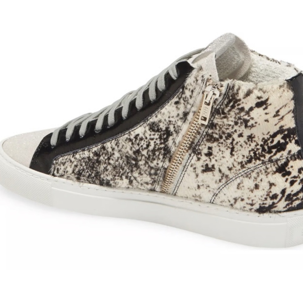 P448 Black and Cream High-Top Sneakers